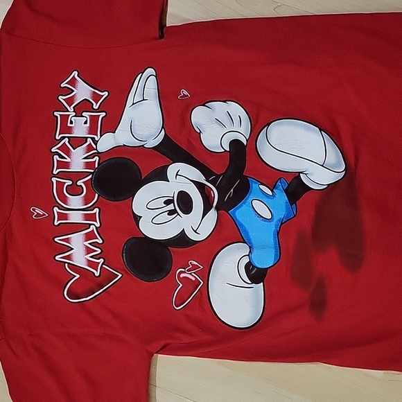 Disney 90s Mickey Unlimited 'Jerry Leigh' Red T shirt Adult Medium - Picture 2 of 9